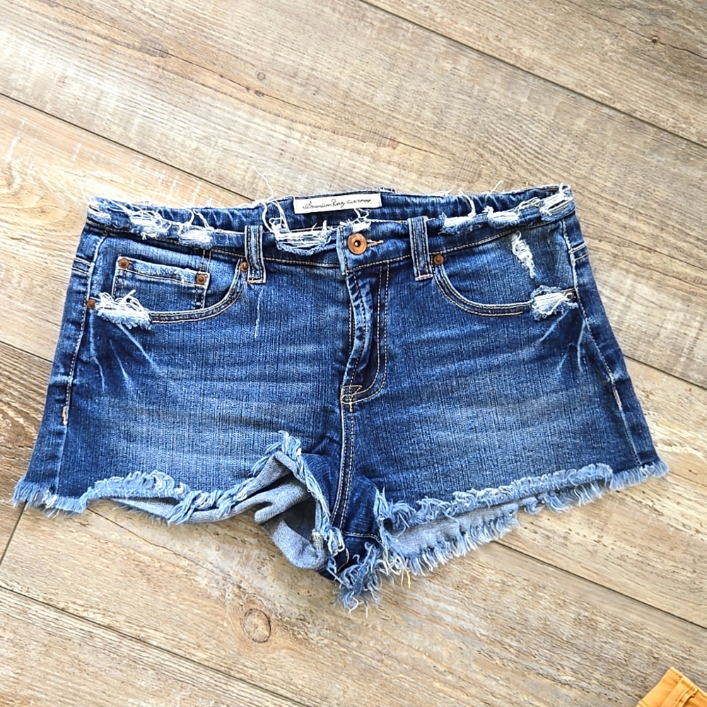 American Rag Distressed Denim Shorts low rise